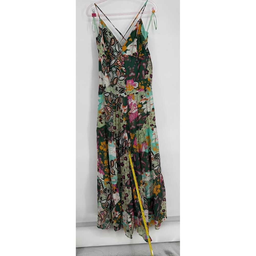 Fashion Nova Vacay Ready Wide Leg Jumpsuit Green Patchwork Floral Sz XL NEW - Picture 4 of 11